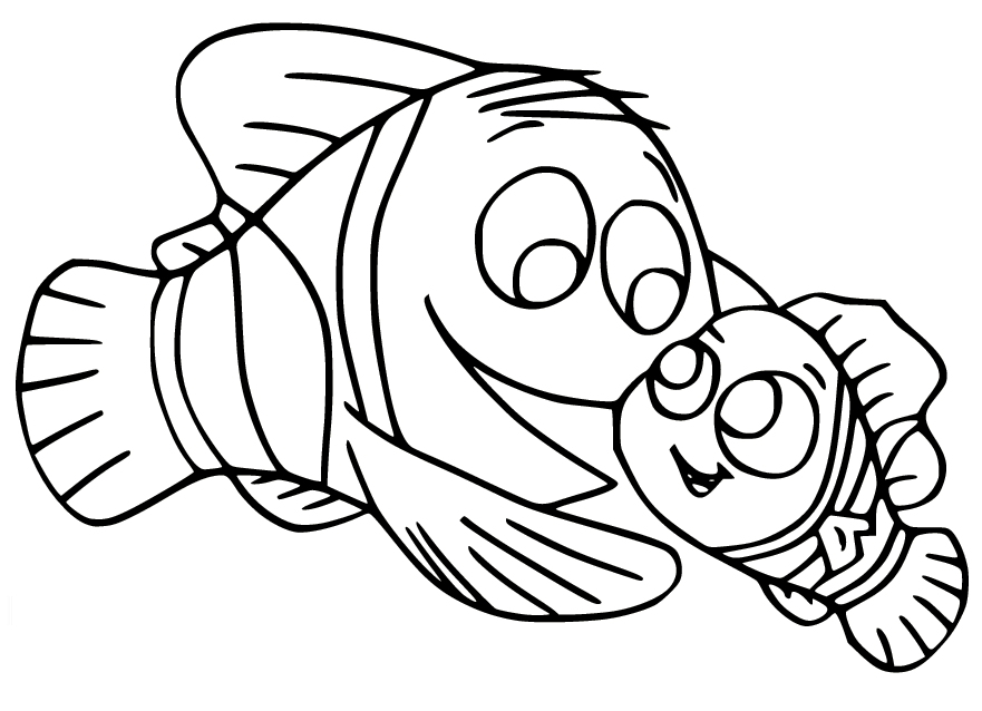 Marlin umarmt Nemo aus „Findet Nemo“.