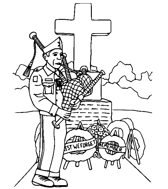 Memorial Day Bugler Coloring Pages