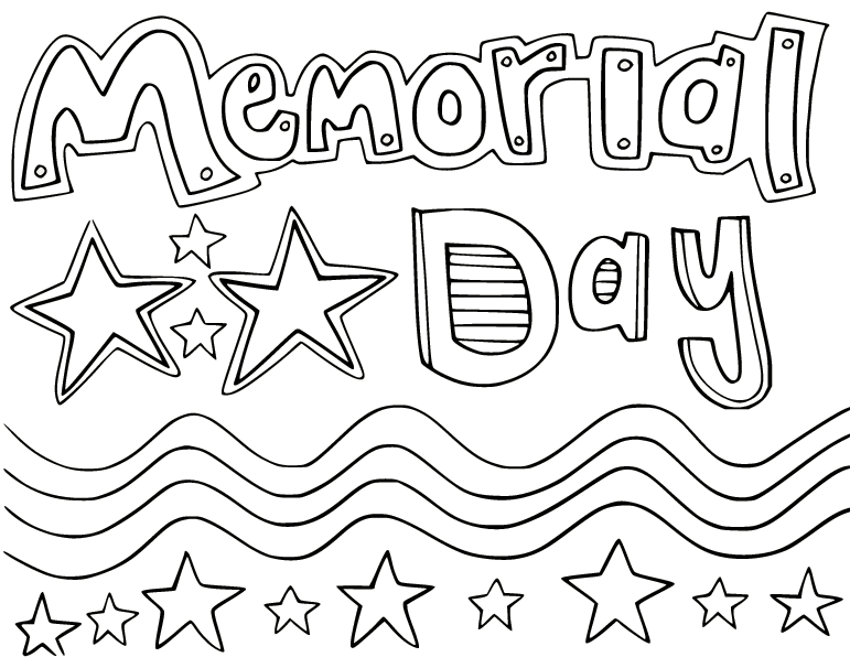 Memorial Day Doodle Coloring Page