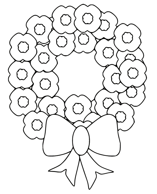 Memorial Day Wreath Coloring Page
