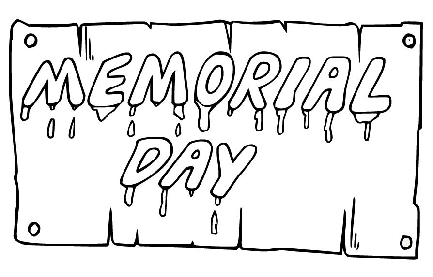 Memorial Day on the Board Coloring Page