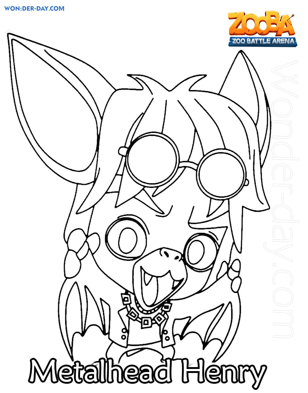 Metalhead Henry Zooba Coloring Page
