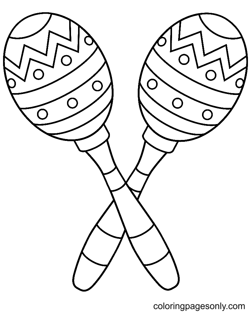 Mexican Maracas Coloring Pages