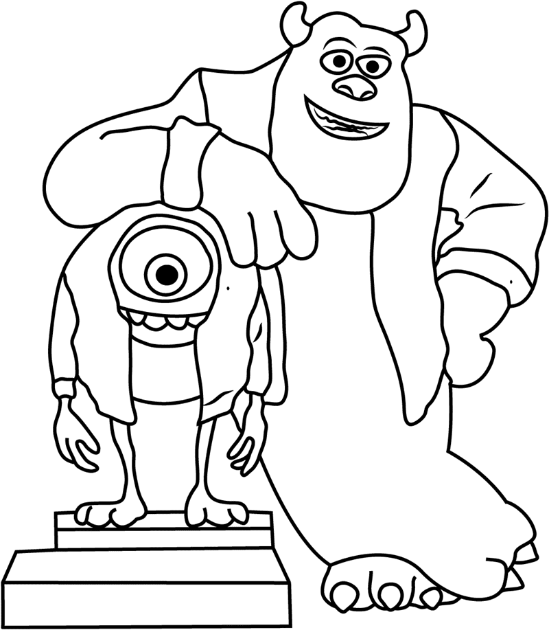 Mike And Sulley Coloring Page