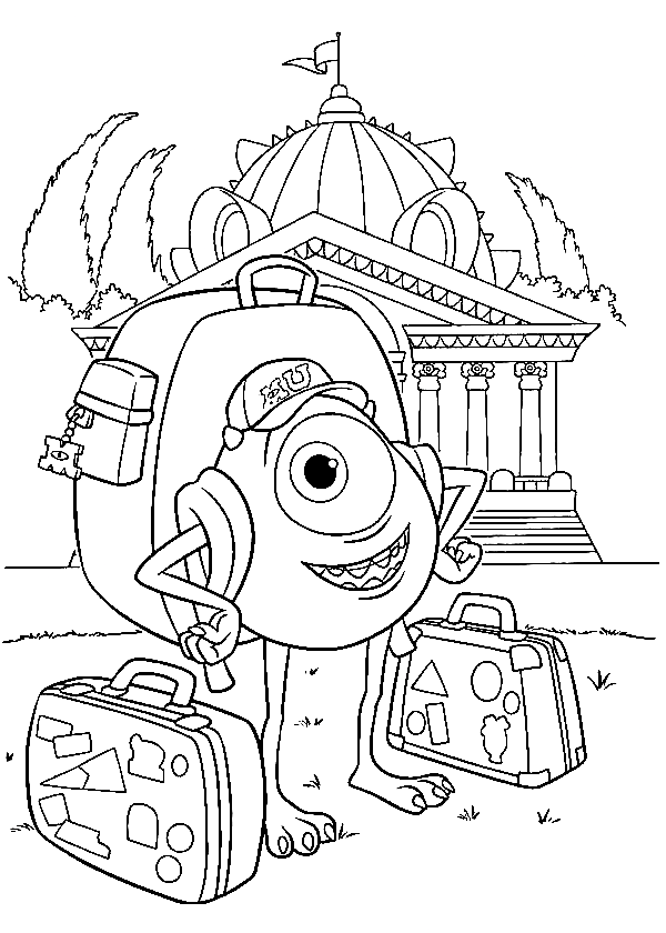 Mike Wazowski Monsters Inc Coloring Page