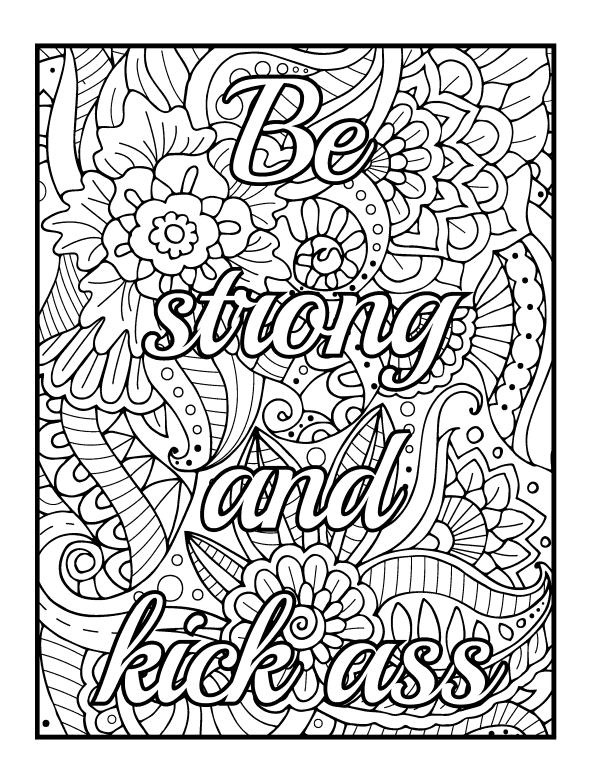 Motivational Adult Swear Coloring Page