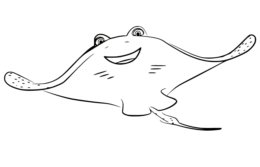 Mr Ray the Eagle Ray Coloring Page