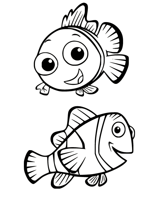 Nemo and Marlin Coloring Pages
