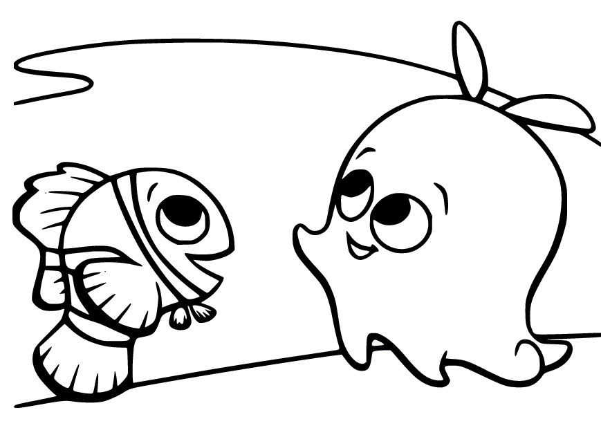 Nemo and Pearl Coloring Page