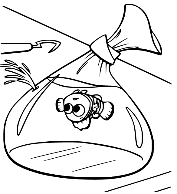 Nemo in a Bag Coloring Page