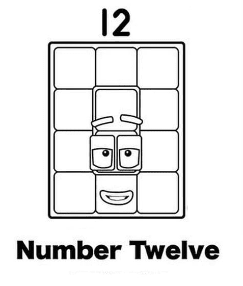 Number Twelve Coloring Pages