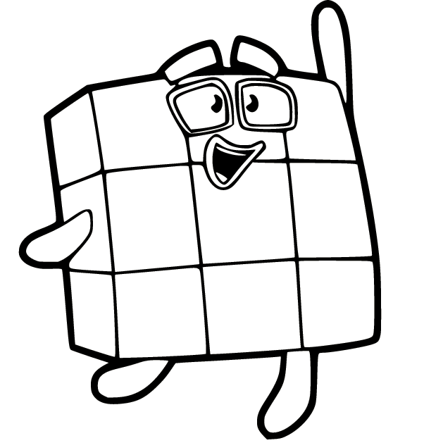 Numberblocks Nine For Children Coloring Pages