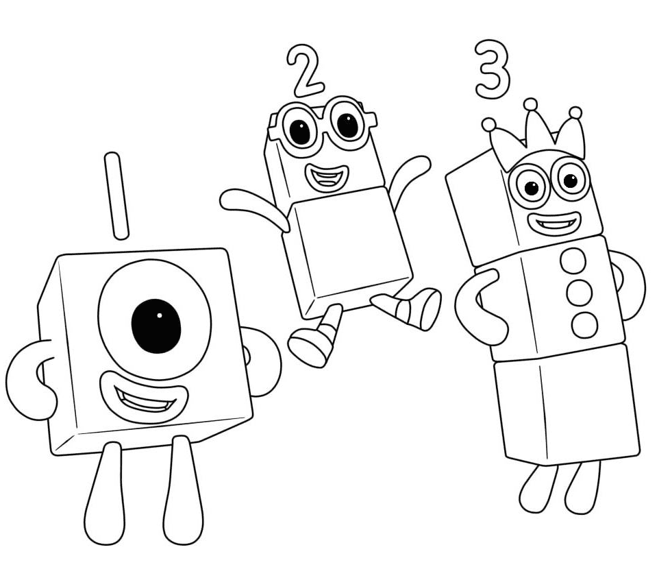 Numberblocks One Two Three Coloring Pages