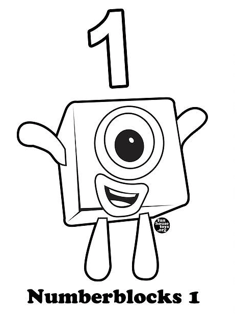 Numberblocks One for Children Coloring Page