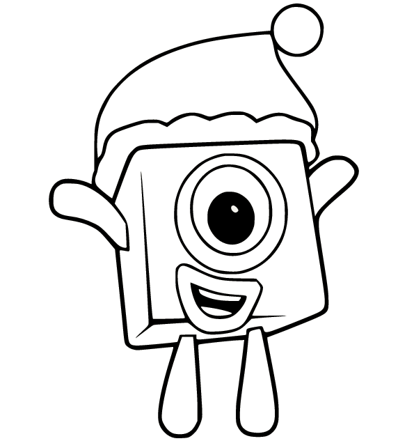 Numberblocks One in a Hat Coloring Page