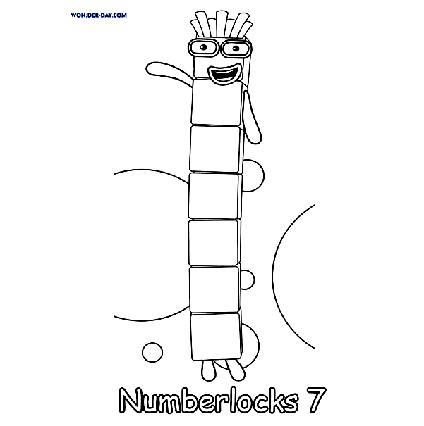 Numberblocks Seven for Kids Coloring Pages