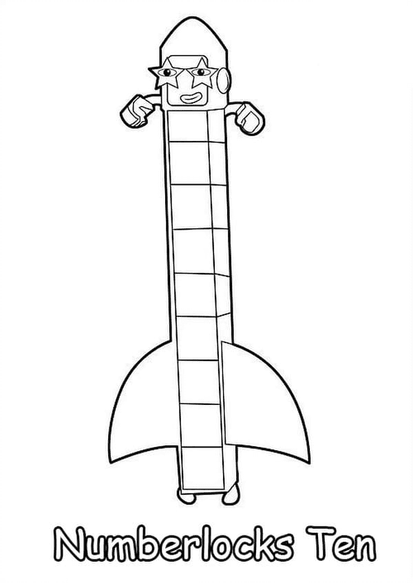 Numberblocks Ten for Children Coloring Page