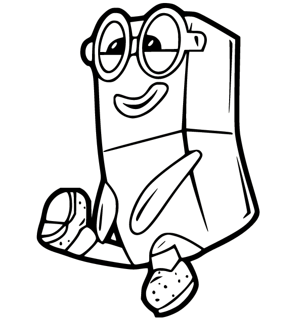 Numberblocks Two Sits Down Coloring Page