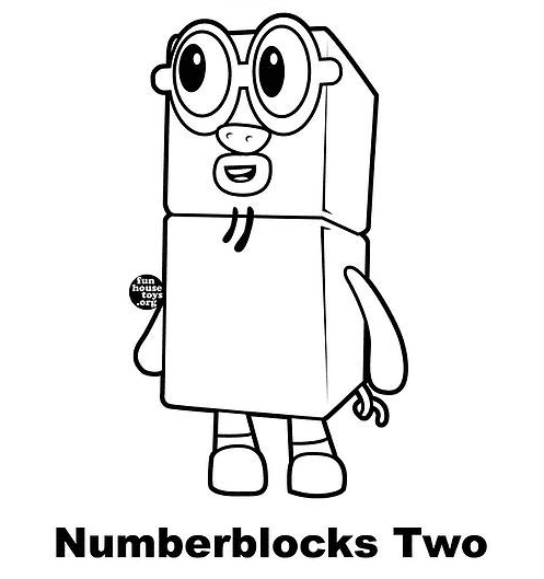 Numberblocks Two for Children Coloring Pages