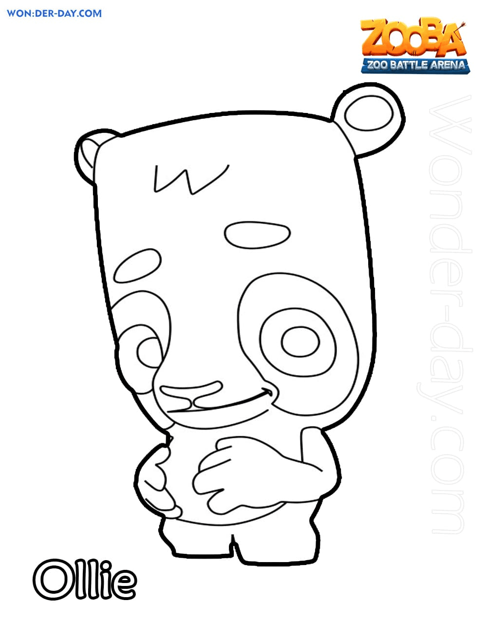 Ollie Zooba Coloring Page