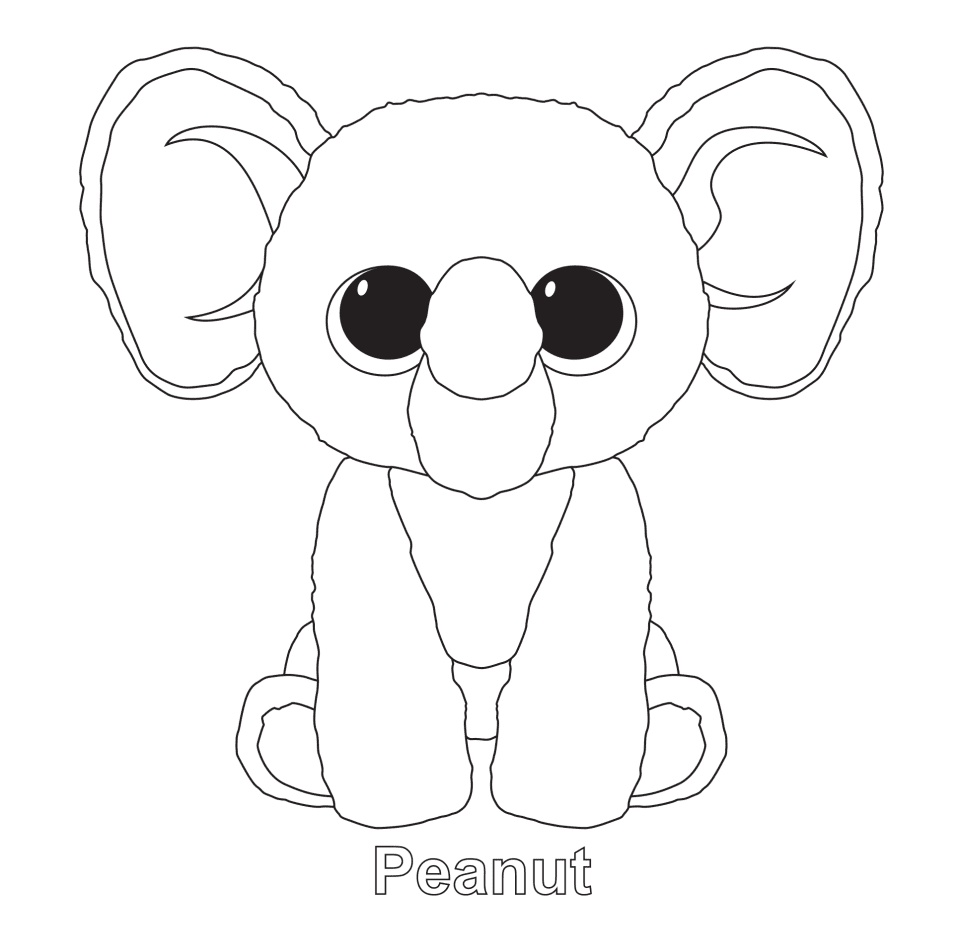 Peanut Beanie Boos Coloring Page