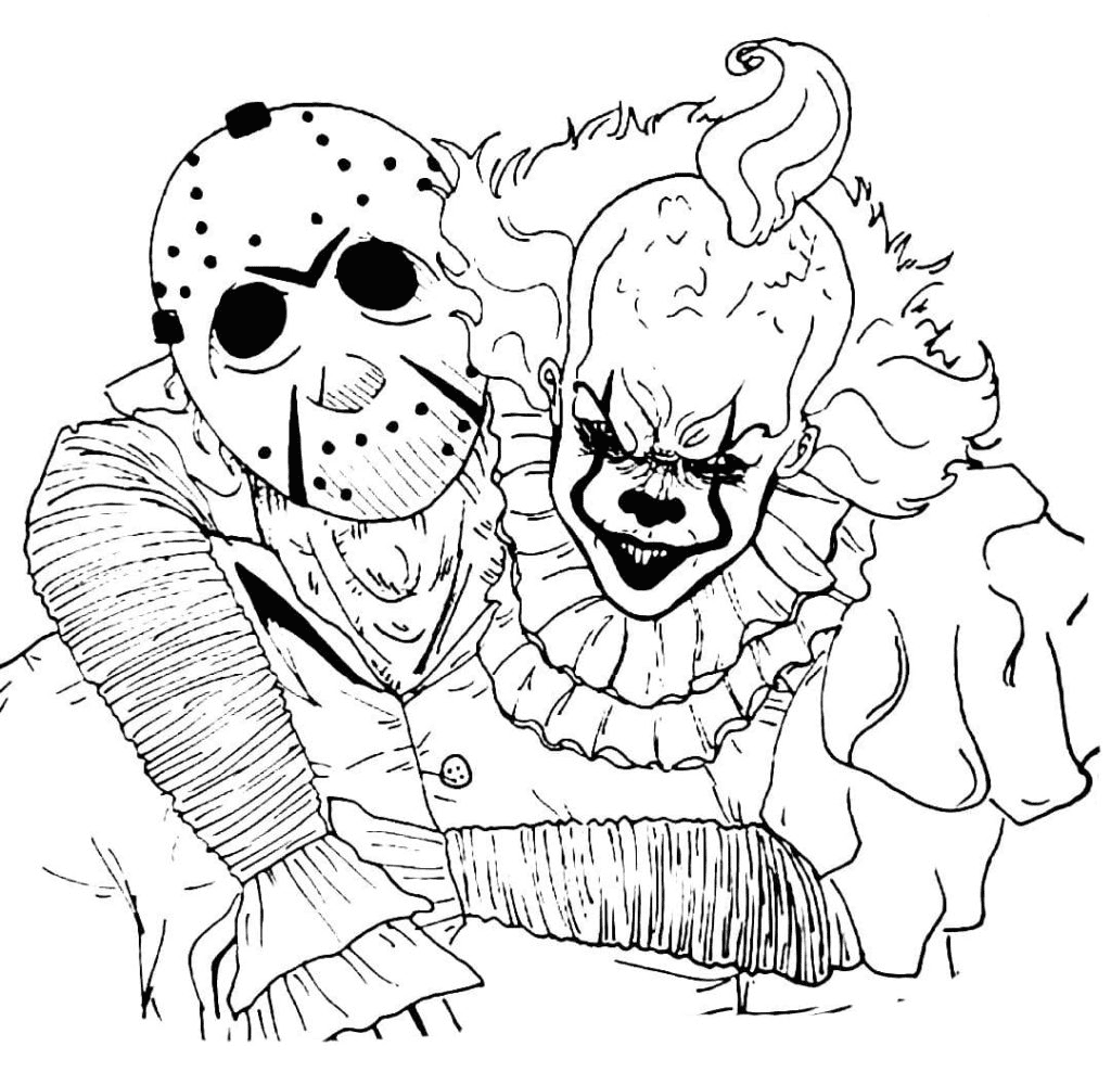 Pennywise and Jason Coloring Pages
