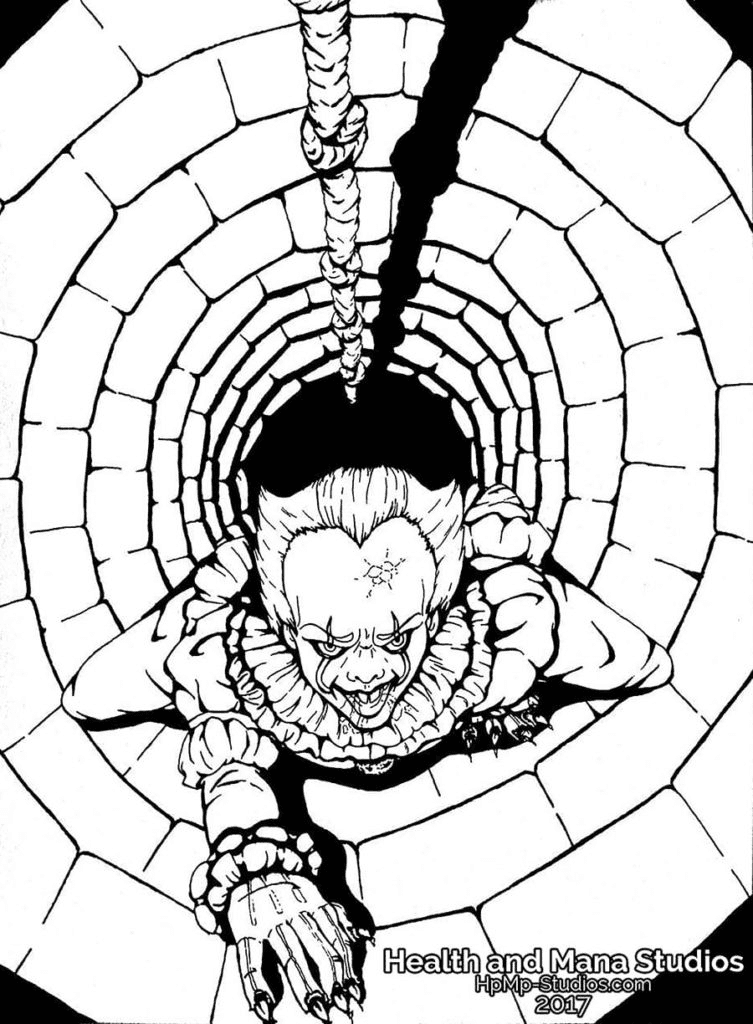 Pennywise in the Sewers Coloring Page