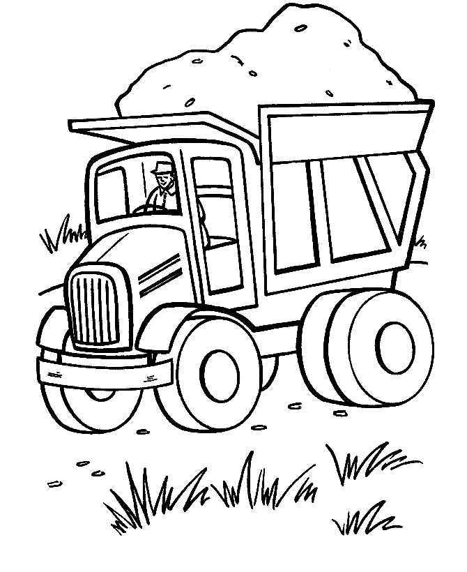 People in Dump Truck Coloring Pages