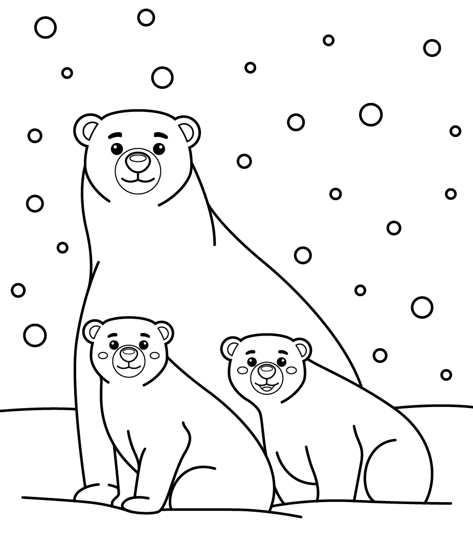Famille d'ours polaires de trois personnes de Polar Bear