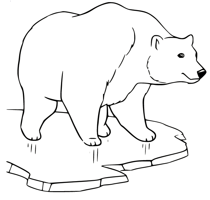 Polar Bear on the Ice Coloring Page