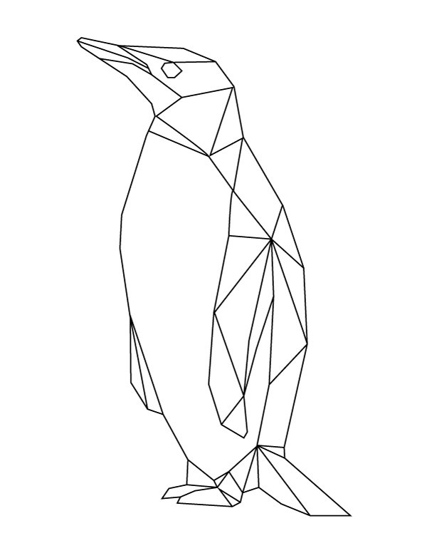 Pingüino polígono de Geométrico