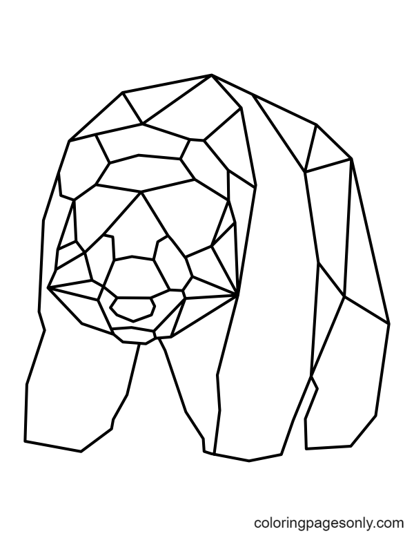 Panda polygonal de géométrique