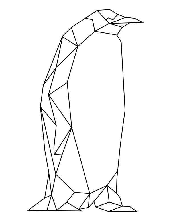 Polygonal Penguin Coloring Page