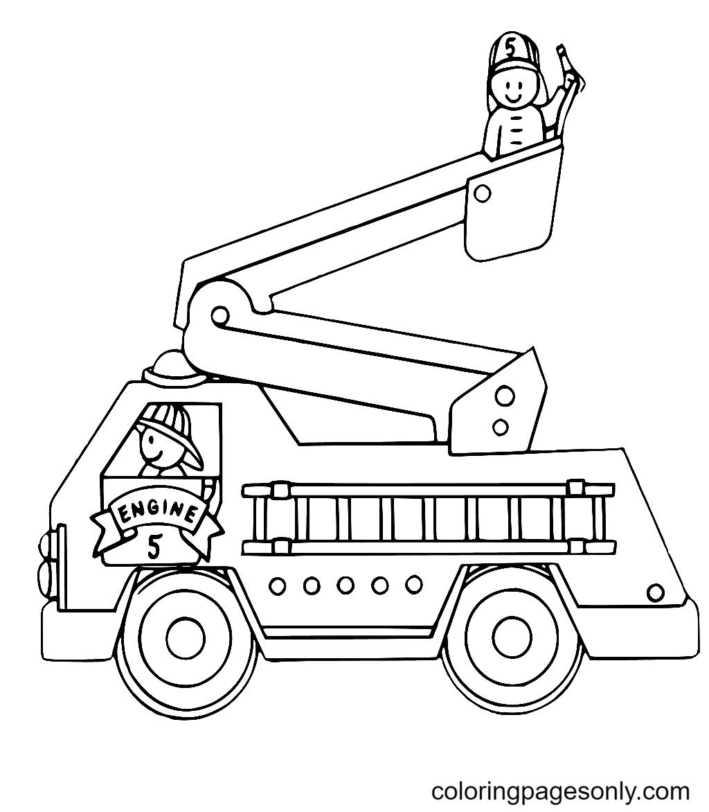 Preschool Fire Truck Coloring Page