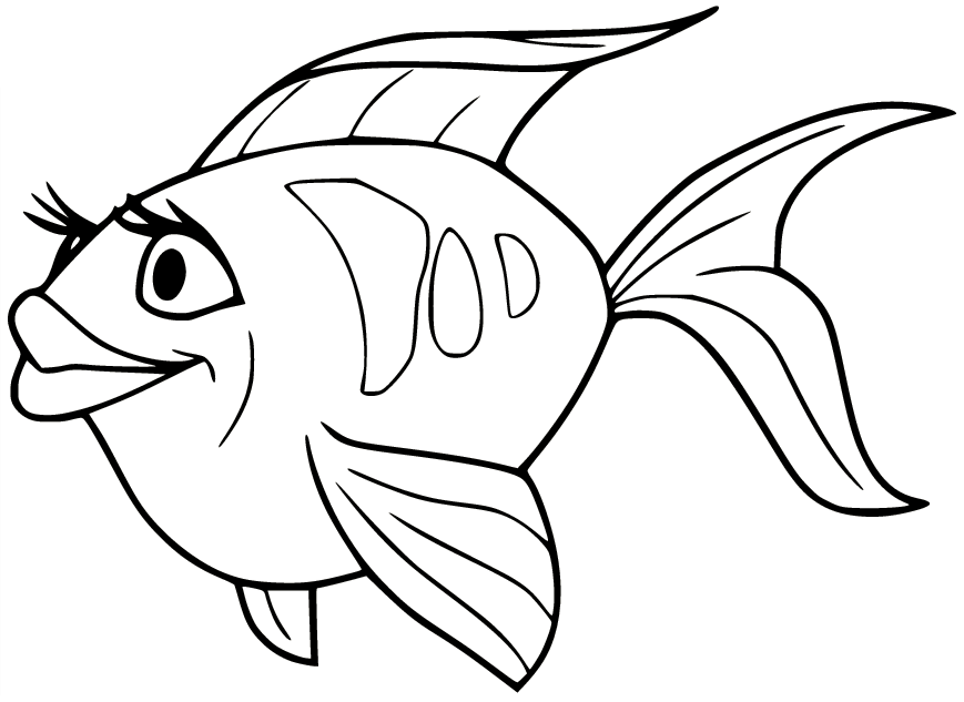 Pretty Goldfish Coloring Page