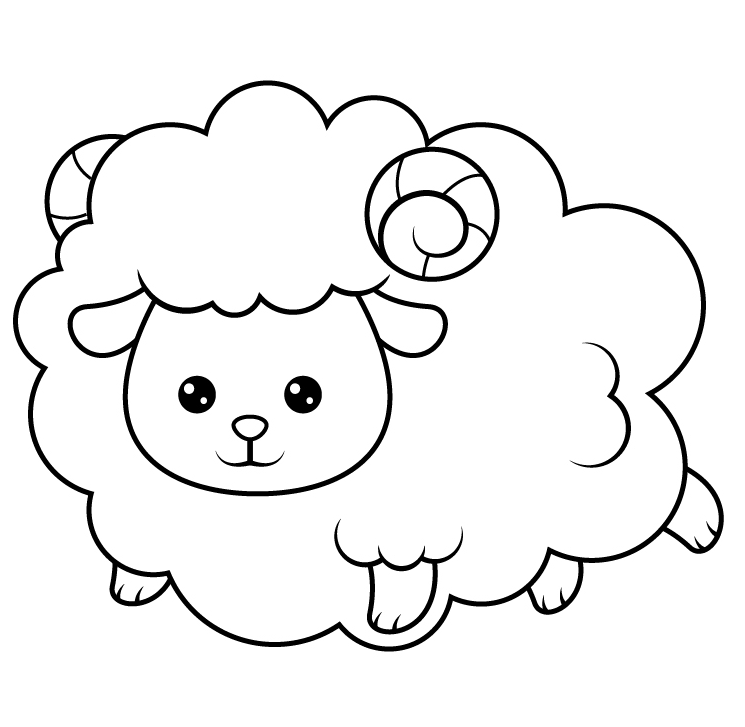 Pretty Sheep Coloring Pages