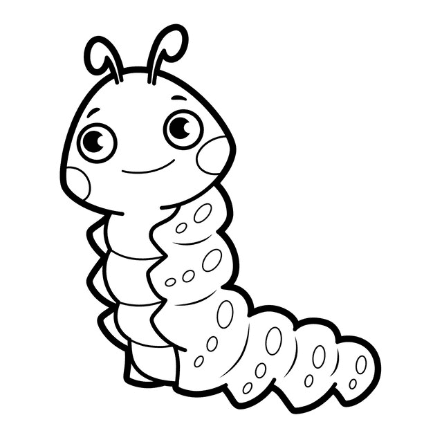 Pretty Worm Coloring Page