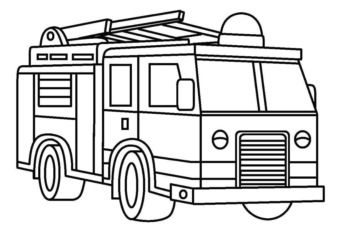 Afdrukbare kleurplaat brandweerwagen
