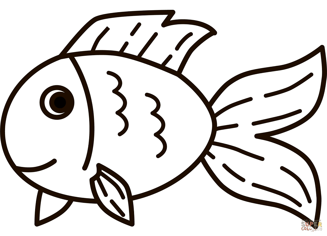 سمكة ذهبية قابلة للطباعة للأطفال من السمكة الذهبية