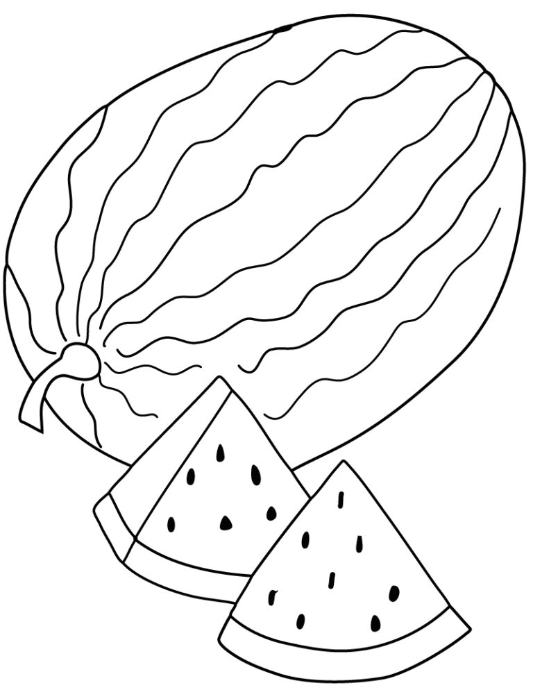 Printable Watermelon Coloring Pages