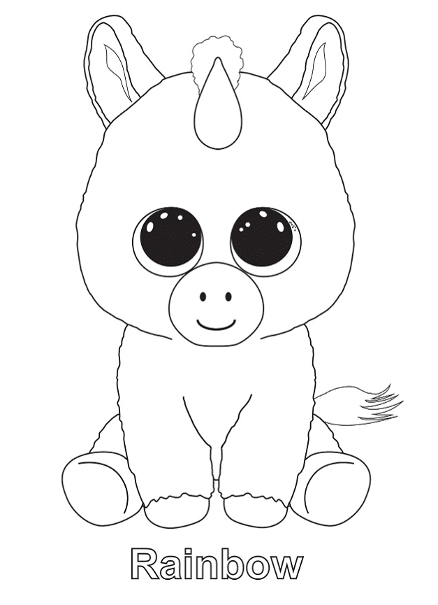 Rainbow Beanie Boos Coloring Page