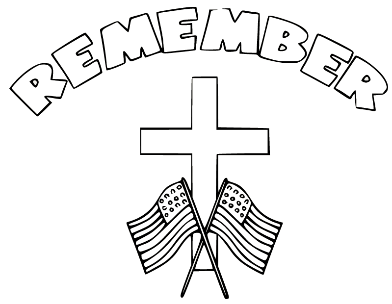 Remember with Flags Coloring Page