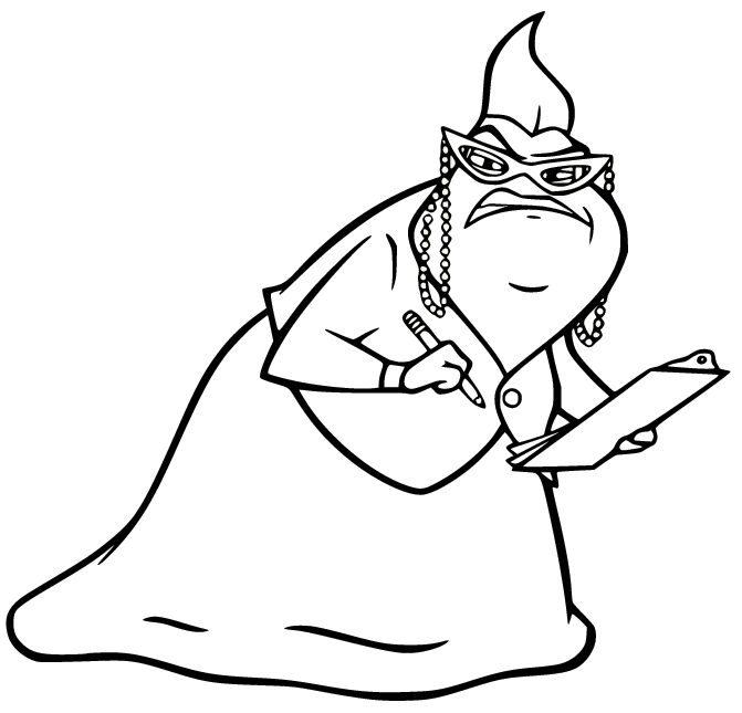 Roz Writing Something Coloring Page