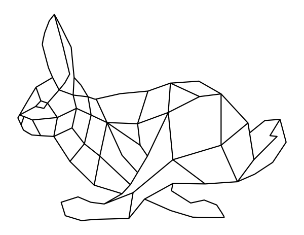 Conejo geométrico corriendo de Geométrico