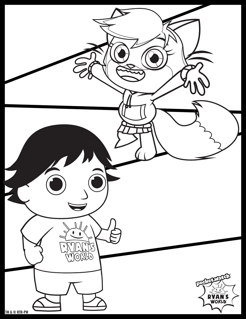 Ryan and Alpha Lexa Coloring Pages