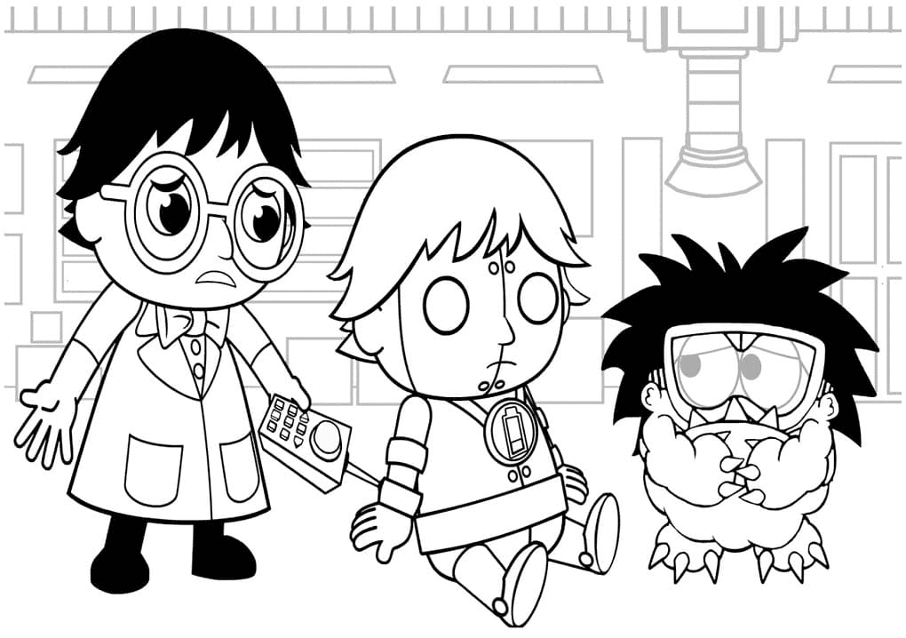 Ryan and Moe the Monster Coloring Page