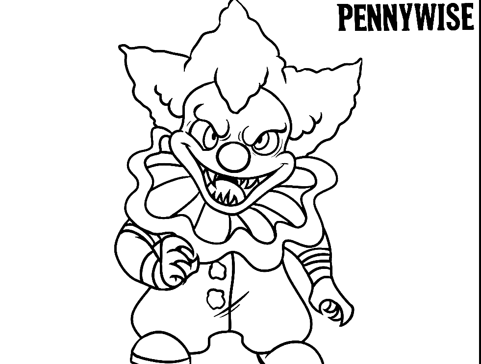 Pagina Para Colorear De Pennywise Aterrador
