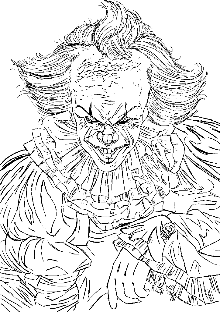 Scary Pennywise Coloring Page