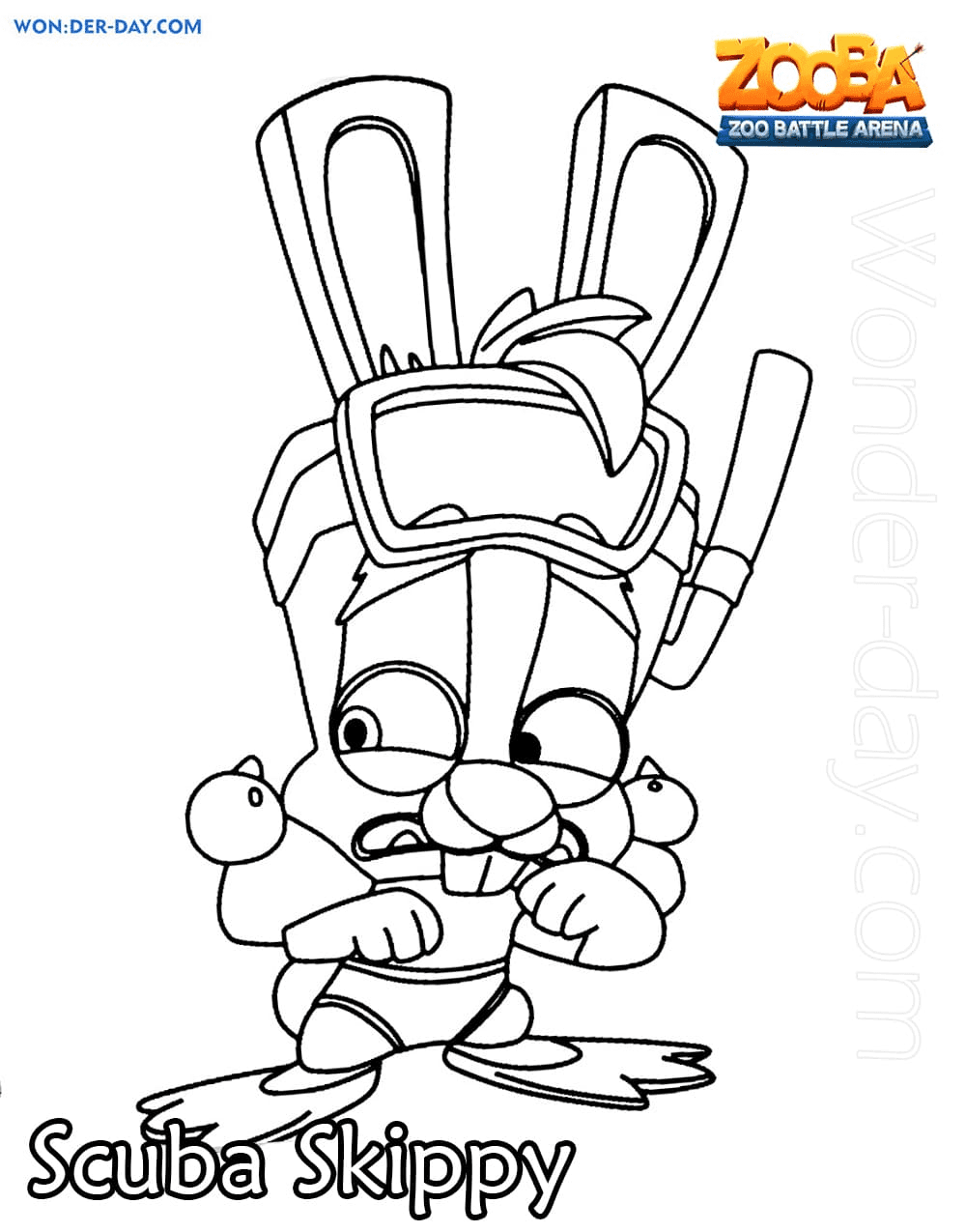 Scuba Skippy Zooba Coloring Pages