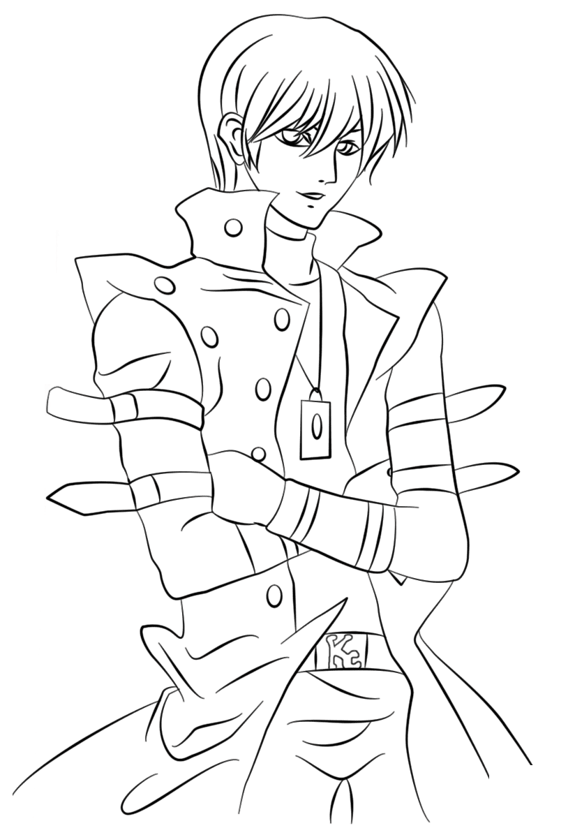 Seto Kaiba from Yugioh Coloring Page